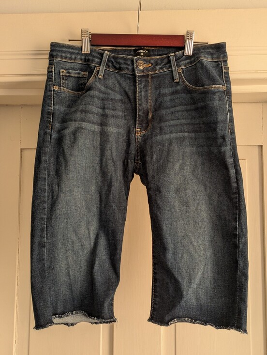 Just Black Pants - Just Black Denim Jean Bermuda Length Shorts-28